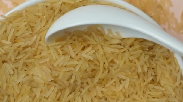 Dlouhozrnná Rýže Basmati Lžíci — Stock video