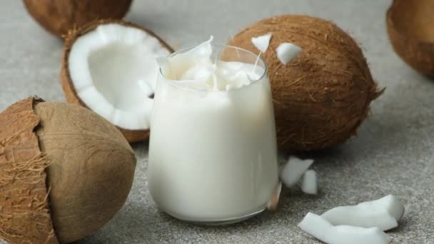 코코넛 슬로우 모션의 떨어지는 코코넛 — 비디오
