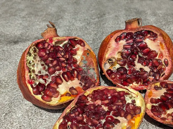 stock image Rotten dried pomegranates, mold inside the pomegranate