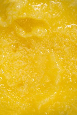 Soyut sarı kahve yağı arkaplanı. Yemekten yaratıcılık.