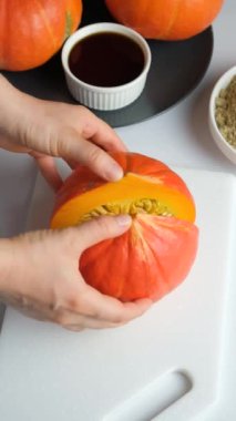 Hokkaido Balkabağı Ayrılma Süreci 2 Kısma, Dikey Yavaş Hareket