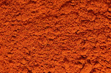 Zemin kırmızı biber, kırmızı terracotta baharat arka plan, aşçılık sanatı.