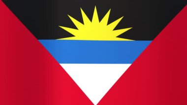 Antigua ve Barbuda bayrağı sallıyor. Kusursuz döngü canlandırması.