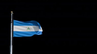 El Salvador Cumhuriyeti bayrağını kaldırmak, şeffaf arka plan, 3D animasyon 4k alfa kanalı