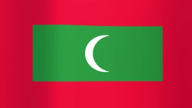 Maldivler bayrağı. Kusursuz döngü canlandırması.