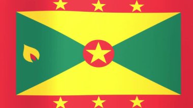 Grenada bayrağı. Kusursuz döngü canlandırması.