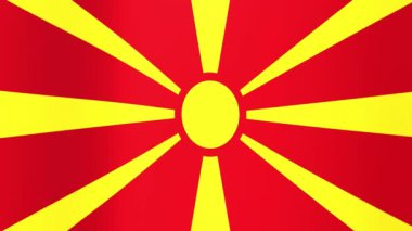 Makedonya bayrağı. Kusursuz döngü canlandırması.