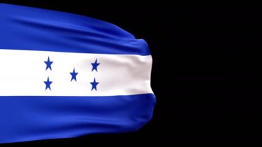 Dalgalı Honduras Cumhuriyeti, Şeffaf Arkaplan Alfa Kanalı 3D Canlandırma.
