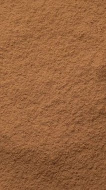 Arka plan yavaş döndürme kakao tozu üstü görünümü