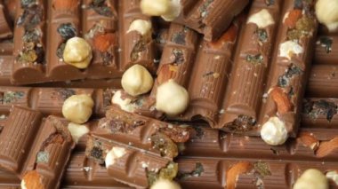 Fındıklar Milk Nut Çikolata Yavaş Hareket.