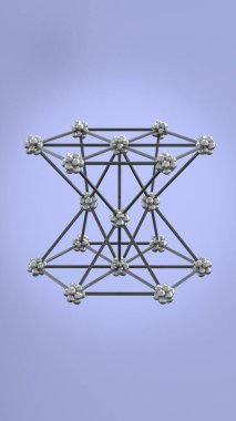 Crystal Lattice Zinc 3D Illustration clipart