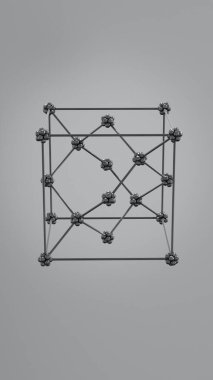 Crystal Silicon Lattice 3D Illustration clipart