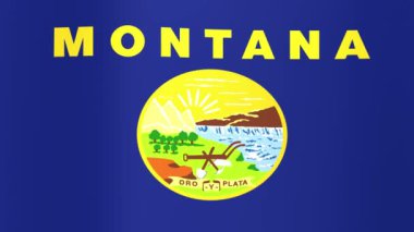 Montana Eyaleti bayrağı, Birleşik Devletler. Kusursuz döngü canlandırması.
