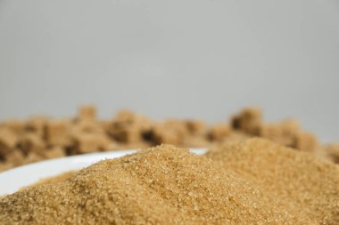 Kahverengi kamış rafine edilmemiş demerara şekeri, metin için boşluk