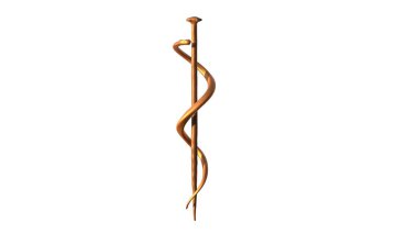 Tıp Yılanı ve Asklepius Asası 'nın sembolü. Şeffaf Arkaplan Görüntü Arkaplanı Yok