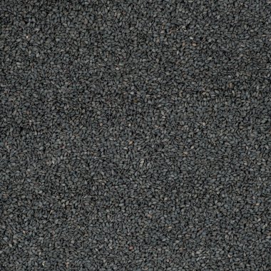 Tüm siyah susam tohumları üst görünüm detaylı çekim.