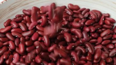 Çiğ Kırmızı Böbrek Bezelye Protein Zengin Vegan İçindekiler Yavaş Hareketi.