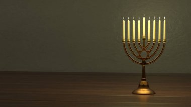 Bir Hanuka menorah hanukkiah, metin için yer