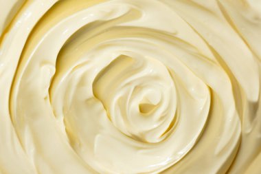 Soyut Gıda Arkaplanı. Döndürülmüş Mayonez Aç.