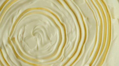 Soyut Gıda Arkaplanı. Döndürülmüş Mayonez Aç.
