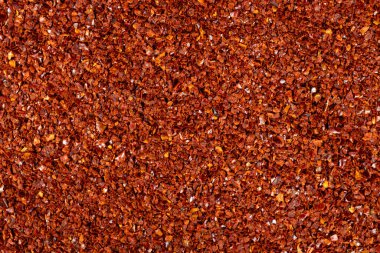 Baharatlı zemin biberi yakın çekim dokusu üst görünümü.