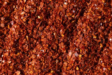 Ground Chili Biber Üst Görünümünün Makro Dokuları.