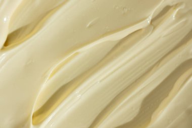 Parlak beyaz mayonez yüzeyi. Gıda Dokusu Arkaplanı.