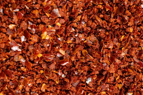 Baharatlı zemin biberi yakın çekim dokusu üst görünümü.