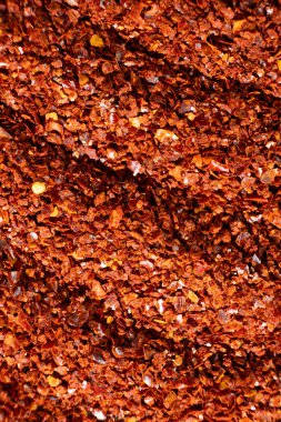 Ground Chili Biber Üst Görünümünün Makro Dokuları.