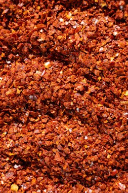 Ground Chili Biber Üst Görünümünün Makro Dokuları.