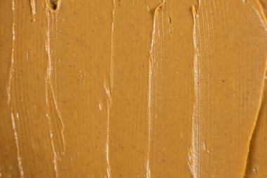 Kremalı Amerikan Doğal Fıstık Ezmesi Üst Görünümü Makro.