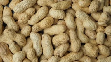 Kabuk içinde soyulmamış fıstık yığını üst görünümü döndürür.