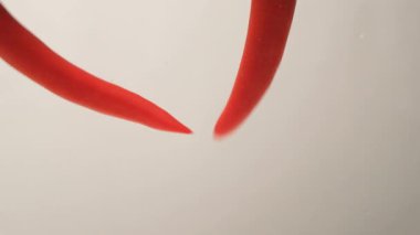 Ağır Çekimde Acı Biberlerin Sualtı Girişi.