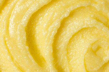 Parlak Altın Ghee Tereyağı Dokusu Üst Görünümü Kapat.