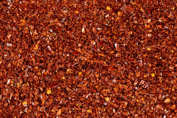 Baharatlı zemin biberi yakın çekim dokusu üst görünümü.