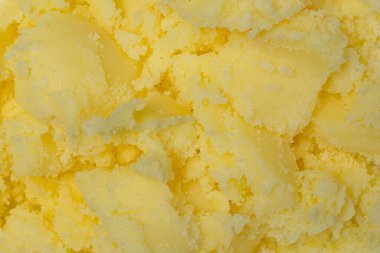 Geleneksel Ghee Tereyağı Üst Görünümünün Makro Dokusu.