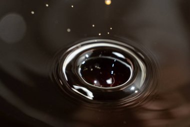 Parlak Koyu Soya Sosu Macro Shot.