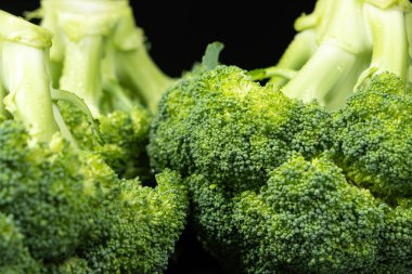 Ayrıntılı Dokuya sahip Taze Yeşil Brokoli 'nin Yakın Görüntüsü