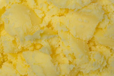 Geleneksel Ghee Tereyağı Üst Görünümünün Makro Dokusu.