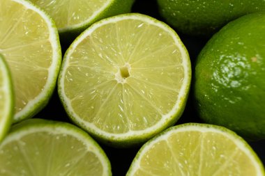 Lime Meyvesi Kesimi Pulp ve Doku Gösterimi.