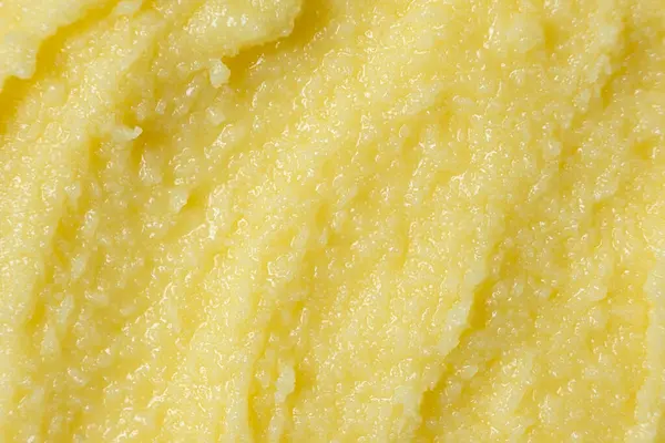 Parlak Altın Ghee Tereyağı Dokusu Üst Görünümü Kapat.