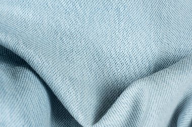Dalgalı mavi kot kumaş deseni. Kapalı Doku.