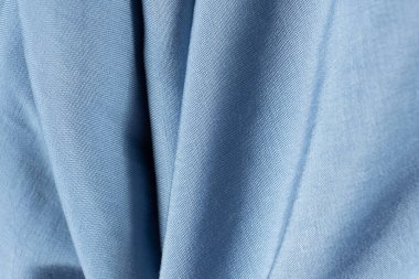 Mavi Polyester Elastane Kumaş Yakın plan.