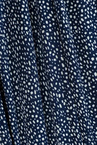 Beyaz Benekli Mavi Polyester Kumaş