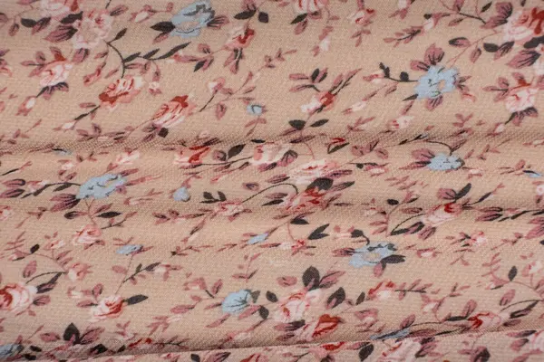 Parlak Çiçek Yazdırma Kapalı Sentetik Polyester Kumaşı.