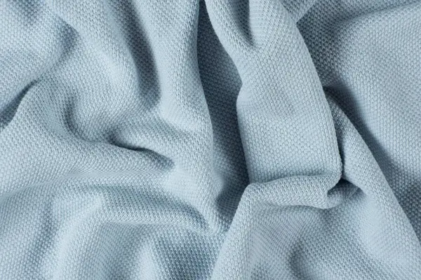 Soyut kumaş mavi pamuk arkaplan makro dokusu.