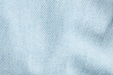 Buruşuk Mavi Jean Kumaşında Soyut Tekstil Manzarası