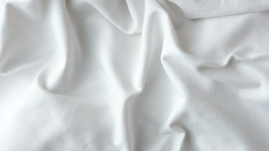 Saf Pamuk Beyaz Kumaş Üst Görünüm Dönüşünün Makro Dokusu.