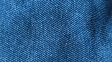Mavi Denim Tekstil Arkaplanı. Cotton Jeans Makro Üst Görünümü.