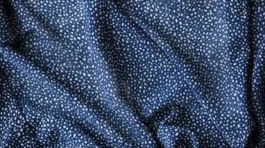 Makro Doku Polyester Mavi Kumaş Polka Doku Deseni.